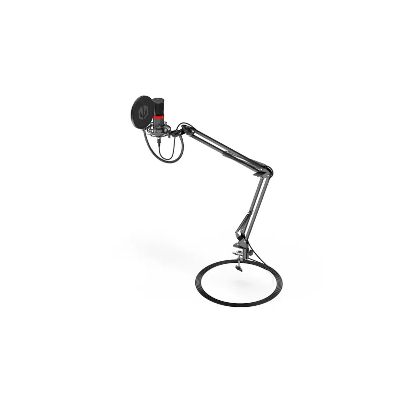 PC microphone ENDORFY Solum Streaming, USB-C wired cardioid, 48 kHz/16-bit, 18–21000 Hz, table mount, shock mount & pop filter