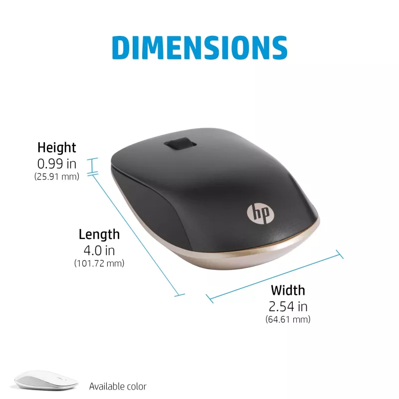 HP 410 Slim Silver Bluetooth Mouse, Ambidextrous, Bluetooth, 2000 DPI, Silver