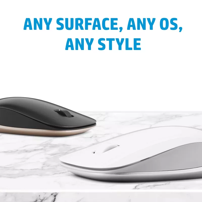 HP 410 Slim Silver Bluetooth Mouse, Ambidextrous, Bluetooth, 2000 DPI, Silver