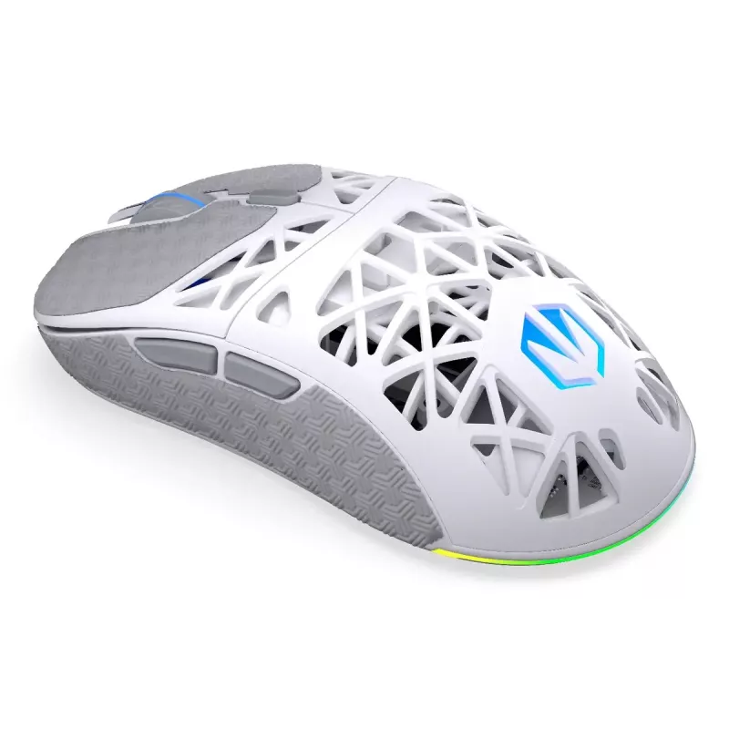 Wireless gaming mouse ENDORFY LIV Onyx White — Bluetooth/2.4GHz, 12000 DPI, ambidextrous, aRGB illumination, 6 buttons, USB-A/USB-C cable