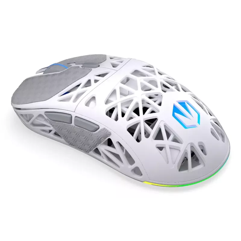 Wireless gaming mouse ENDORFY LIV Onyx White — Bluetooth/2.4GHz, 12000 DPI, ambidextrous, aRGB illumination, 6 buttons, USB-A/USB-C cable