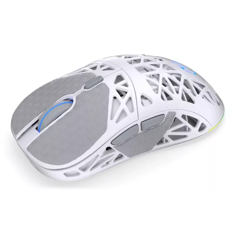 Wireless gaming mouse ENDORFY LIV Onyx White — Bluetooth/2.4GHz, 12000 DPI, ambidextrous, aRGB illumination, 6 buttons, USB-A/USB-C cable