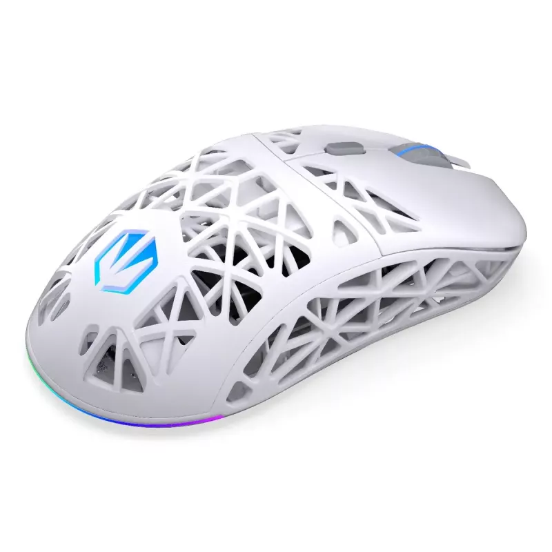 Wireless gaming mouse ENDORFY LIV Onyx White — Bluetooth/2.4GHz, 12000 DPI, ambidextrous, aRGB illumination, 6 buttons, USB-A/USB-C cable
