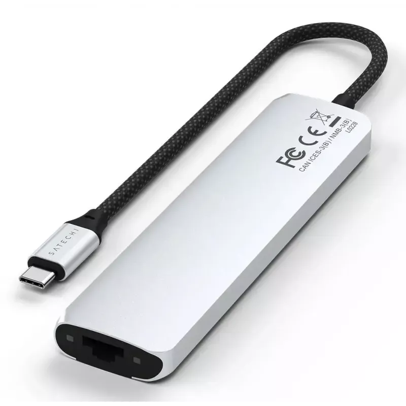 USB Type-C hub Satechi ST-P7SS with HDMI, USB 3.2 Gen 2, Gigabit Ethernet — 10000 Mbit/s, 4K@60Hz, Silver