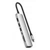 USB Type-C hub Satechi ST-P7SS with HDMI, USB 3.2 Gen 2, Gigabit Ethernet — 10000 Mbit/s, 4K@60Hz, Silver