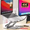 Laptop stand Unitek D1109A — aluminium adjustable stand with USB-C hub, HDMI, Gigabit Ethernet (fits 14 inch–17 inch)