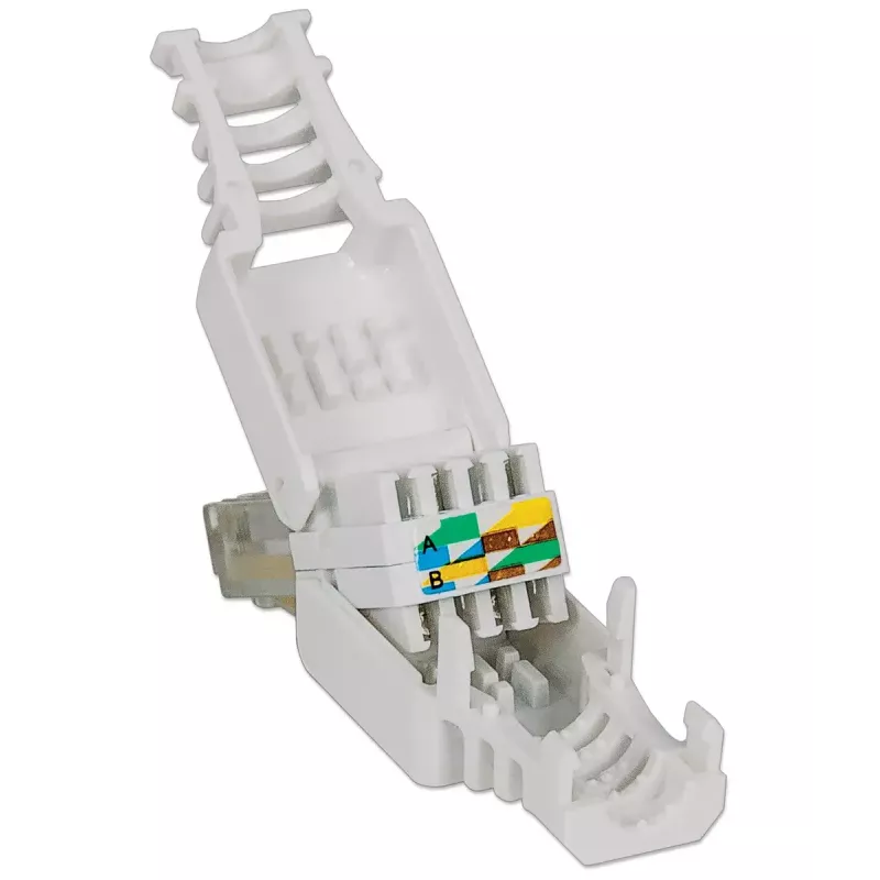 Intellinet RJ45 Modular Plug, Toolless Connector, Cat5/5e/6, 22-26 AWG solid and stranded UTP cables