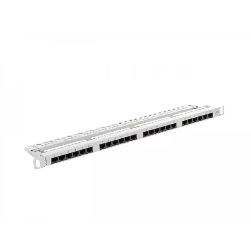 Patch panel LANBERG PPU6-0024-S, 24‑port Cat6, metal, 0.5U, 440×22.3×99 mm