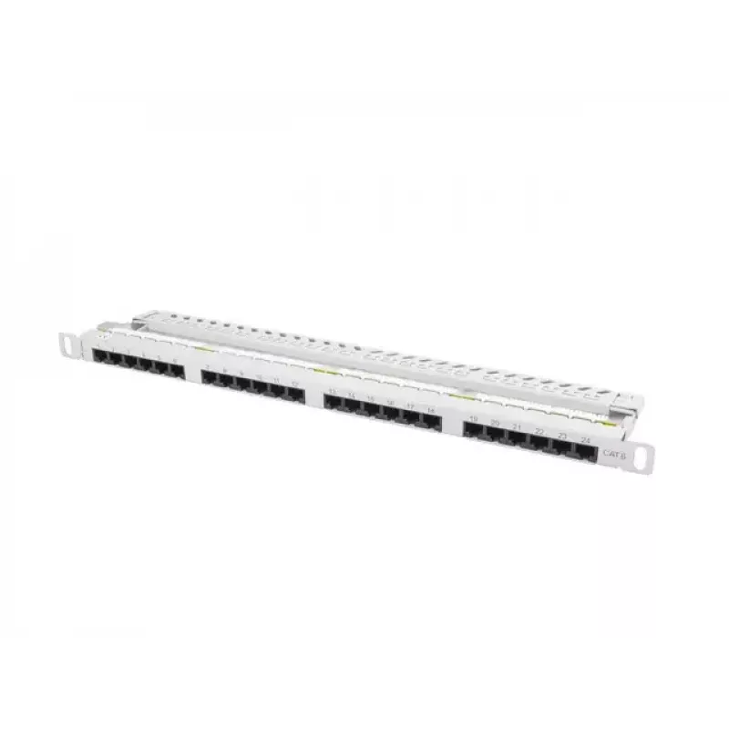 Patch panel LANBERG PPU6-0024-S, 24‑port Cat6, metal, 0.5U, 440×22.3×99 mm