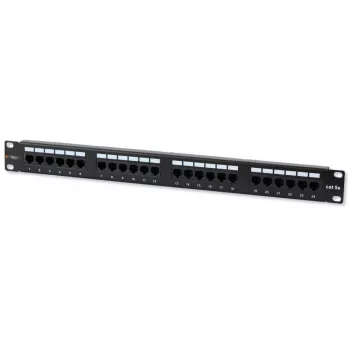 Techly Patch Panel UTP 24 Ports RJ45 Cat.5E I-PP 24-RU-C5ET, IEEE 802.3, IEEE 802.3ab, IEEE 802.3u, 10/100/1000Base-T(X), Fast Ethernet, Gigabit Ethernet, 1000 Mbit/s, RJ-45, Gold