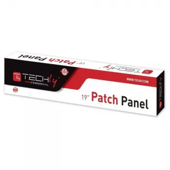 Techly Patch Panel UTP 24 Ports RJ45 Cat.5E I-PP 24-RU-C5ET, IEEE 802.3, IEEE 802.3ab, IEEE 802.3u, 10/100/1000Base-T(X), Fast Ethernet, Gigabit Ethernet, 1000 Mbit/s, RJ-45, Gold