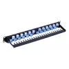 Techly UTP Patch Panel 24 Places RJ45 Cat.6A Inclined Output 1U Black