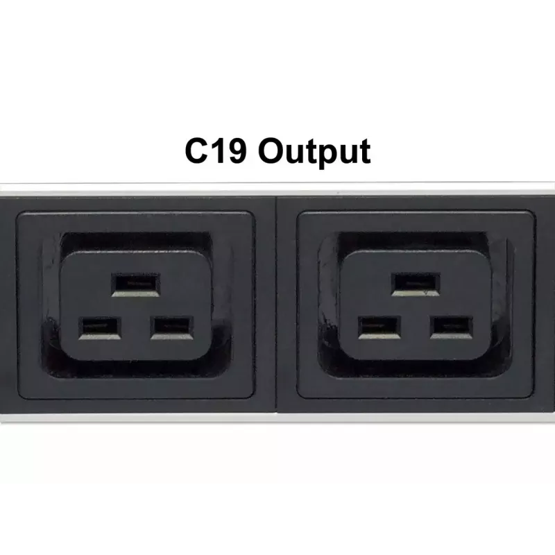 Intellinet 19 inch 1U Rackmount 8-Output C19 Power Distribution Unit (PDU) With Removable Power Cable and Rear C20 Input