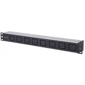 Intellinet 19 inch 1U Rackmount 8-Output C19 Power Distribution Unit (PDU) With Removable Power Cable and Rear C20 Input