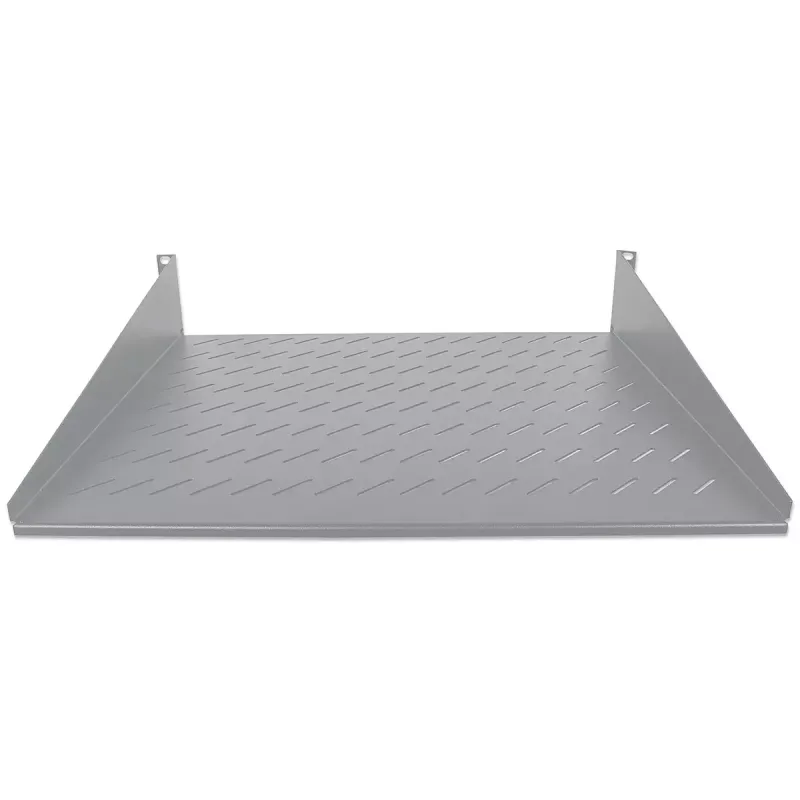 Intellinet 19 inch Cantilever Shelf, 2U, 2-Point Front Mount, 400mm Depth, Vented, Max 25kg, Grey, Three Year Warranty
