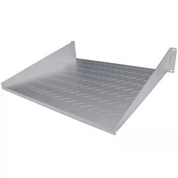 Intellinet 19 inch Cantilever Shelf, 2U, 2-Point Front Mount, 400mm Depth, Vented, Max 25kg, Grey, Three Year Warranty