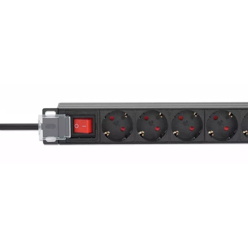 Intellinet 19 inch 1U Rackmount 9-Way PDU 16A On/Off 2m Power Cord