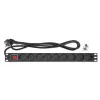 Intellinet 19 inch 1U Rackmount 9-Way PDU 16A On/Off 2m Power Cord