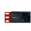 Techly Multi-Socket 8 Sockets for Rack 19 inch C14 Plug 1 HE Black Red