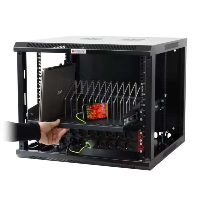 Rack shelf Techly I-CABINET-TRAY14BK Black 4U 19 inch