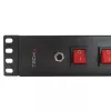 Techly 8 ways 19 inch Rack Power Strip with 8 ON/OFF Switches 1.5U