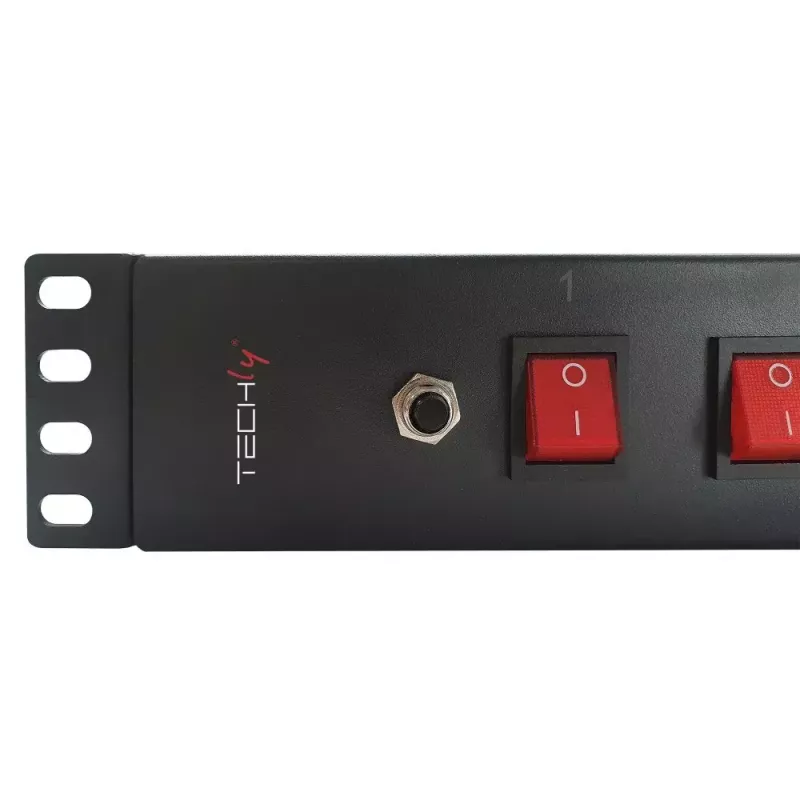 Techly 8 ways 19 inch Rack Power Strip with 8 ON/OFF Switches 1.5U