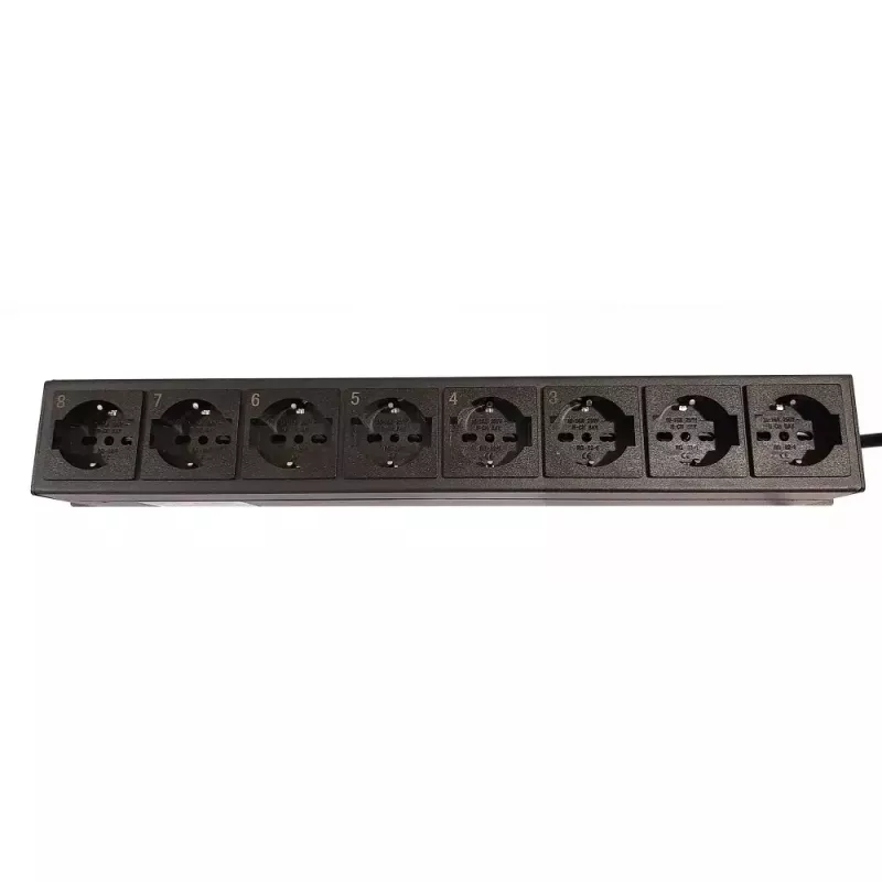 Techly 8 ways 19 inch Rack Power Strip with 8 ON/OFF Switches 1.5U