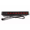 Techly 8 ways 19 inch Rack Power Strip with 8 ON/OFF Switches 1.5U