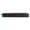 Techly 8 ways 19 inch Rack Power Strip with 8 ON/OFF Switches 1.5U