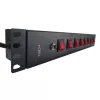 Techly 8 ways 19 inch Rack Power Strip with 8 ON/OFF Switches 1.5U