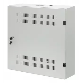 Intellinet Low-Profile 19 inch Wall Mount Cabinet with 4U Horizontal and 2U Vertical Rails Slim, Space-saving Enclosure with Only 170 mm (6.7 in.) Depth, Ideal for AV, Multimedia and Surveillance Applications, Assembled, Gray RAL 7035