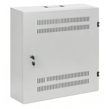 Intellinet Low-Profile 19 inch Wall Mount Cabinet with 4U Horizontal and 2U Vertical Rails Slim, Space-saving Enclosure with Only 170 mm (6.7 in.) Depth, Ideal for AV, Multimedia and Surveillance Applications, Assembled, Gray RAL 7035
