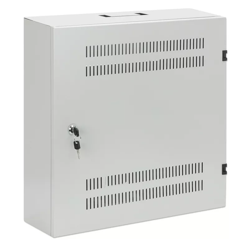 Intellinet Low-Profile 19 inch Wall Mount Cabinet with 4U Horizontal and 2U Vertical Rails Slim, Space-saving Enclosure with Only 170 mm (6.7 in.) Depth, Ideal for AV, Multimedia and Surveillance Applications, Assembled, Gray RAL 7035