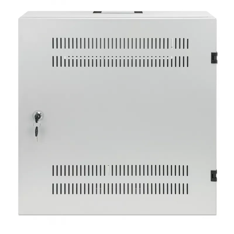 Intellinet Low-Profile 19 inch Wall Mount Cabinet with 4U Horizontal and 2U Vertical Rails Slim, Space-saving Enclosure with Only 170 mm (6.7 in.) Depth, Ideal for AV, Multimedia and Surveillance Applications, Assembled, Gray RAL 7035