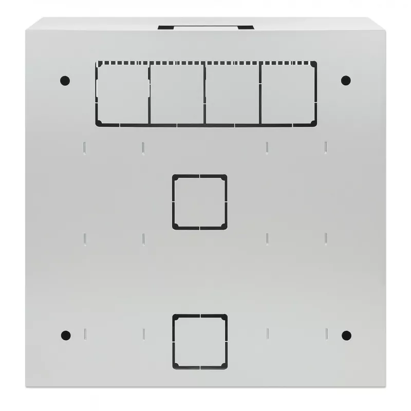 Intellinet Low-Profile 19 inch Wall Mount Cabinet with 4U Horizontal and 2U Vertical Rails Slim, Space-saving Enclosure with Only 170 mm (6.7 in.) Depth, Ideal for AV, Multimedia and Surveillance Applications, Assembled, Gray RAL 7035