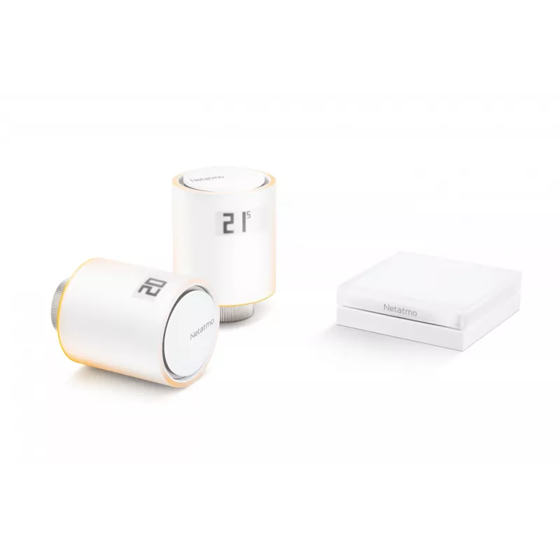 Netatmo Starter Pack - Smart Radiator Valves, White, 0 - 50 °C, 2400 MHz, 100 m, 5 - 30 °C, °C