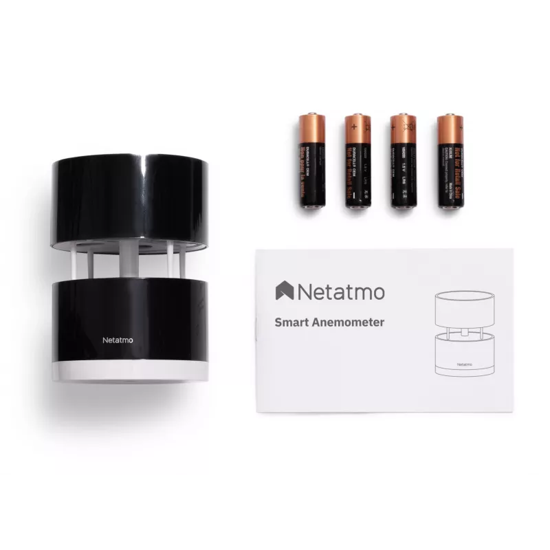 Netatmo Smart Anemometer, Wind speed, Wireless, Wi-Fi, 0 - 45 m/s, 100 m, Black, Transparent