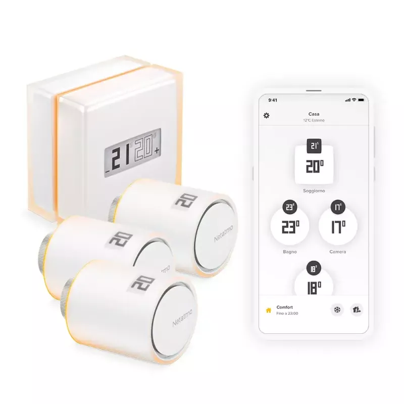 Netatmo Pack: Smart Thermostat + 3 Additional Smart Radiator Valves