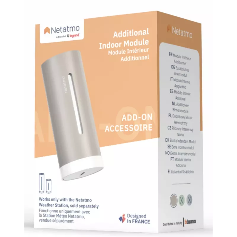 Digital Weather Station Netatmo NIM-S Sand — indoor thermometer, hygrometer, air quality, battery-powered (AAA)