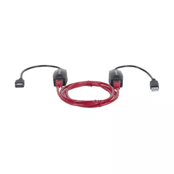 Manhattan USB-A Line Extender, for use with RJ45 network cable (not included), extends USB Device up to 60m, bus power, Cat5e/Cat6/Cat6A RJ45 network cables suitable, Black, Three Year Warranty