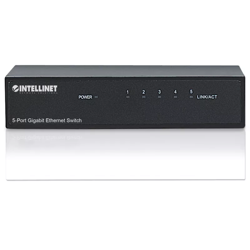 Intellinet 5-Port Gigabit Ethernet Switch, Desktop Size, Metal Housing, IEEE 802.3az (Energy Efficient Ethernet)