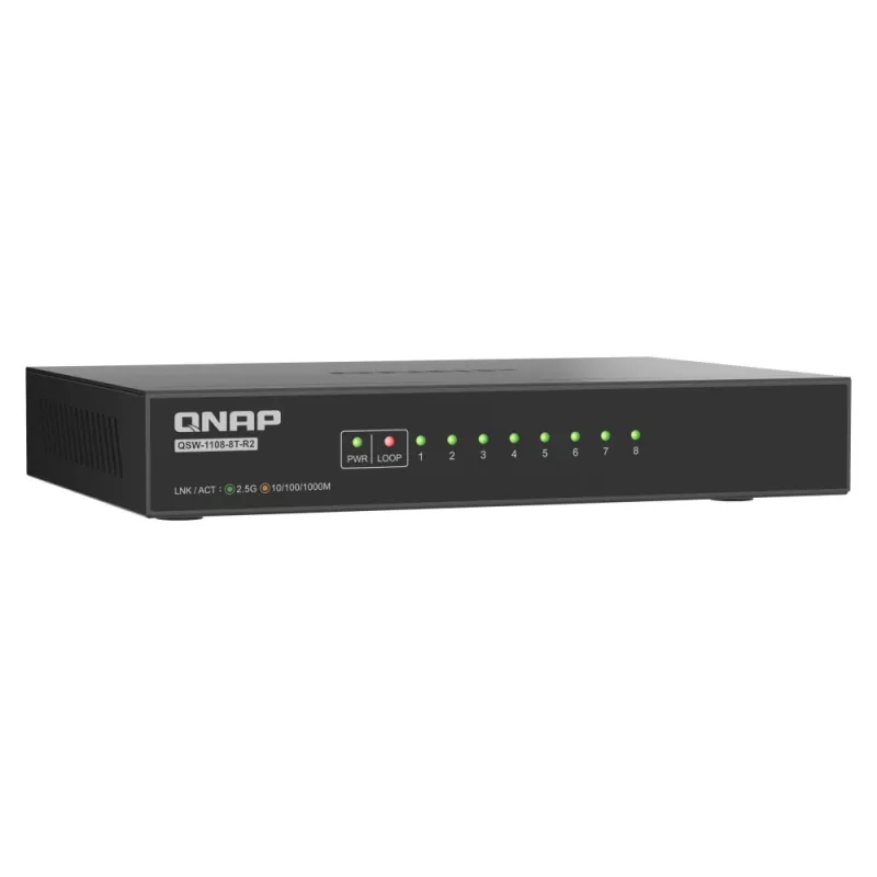 QNAP QSW-1108-8T-R2 network switch Unmanaged 2.5G Ethernet (100/1000/2500) Desktop Black