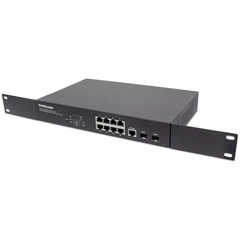 Managed Switch Intellinet 8-Port Gigabit Ethernet PoE+ with 2 SFP Ports