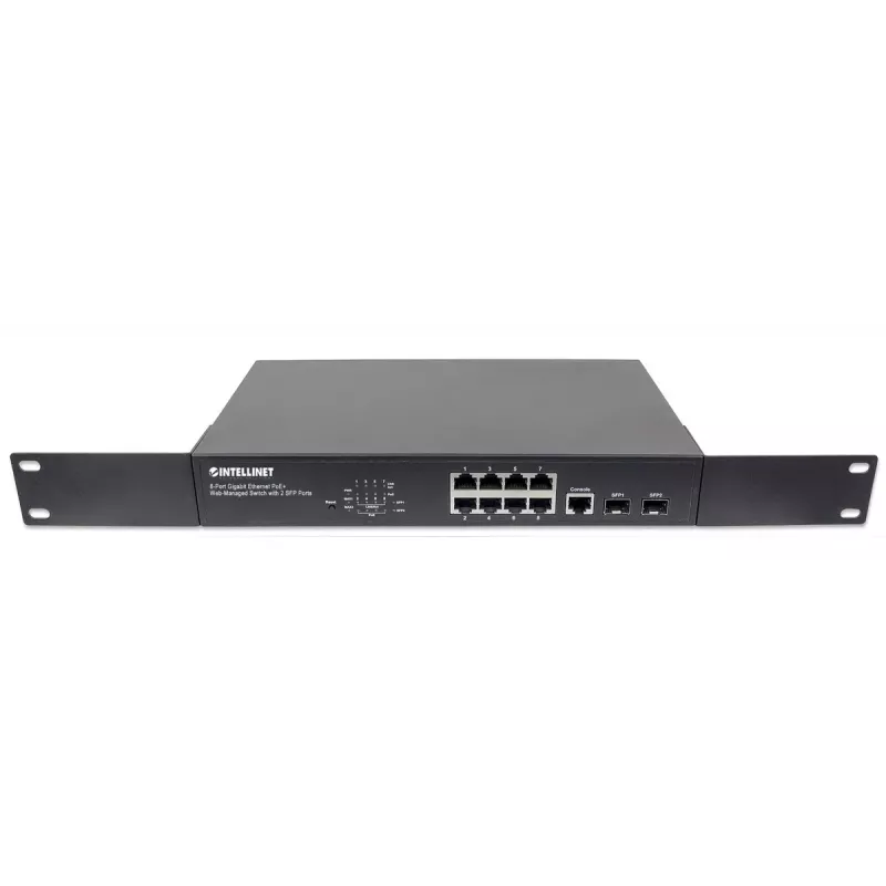 Managed Switch Intellinet 8-Port Gigabit Ethernet PoE+ with 2 SFP Ports