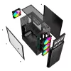 PC case GEMBIRD Fornax 400X Midi Tower Black — ATX, tempered glass, RGB fans, 4x 2.5 inch bays, 2x USB 3.0