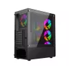PC case GEMBIRD Fornax 400X Midi Tower Black — ATX, tempered glass, RGB fans, 4x 2.5 inch bays, 2x USB 3.0