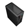 PC case GEMBIRD Fornax 400X Midi Tower Black — ATX, tempered glass, RGB fans, 4x 2.5 inch bays, 2x USB 3.0