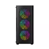 PC case GEMBIRD Fornax 400X Midi Tower Black — ATX, tempered glass, RGB fans, 4x 2.5 inch bays, 2x USB 3.0