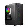 PC case GEMBIRD Fornax 400X Midi Tower Black — ATX, tempered glass, RGB fans, 4x 2.5 inch bays, 2x USB 3.0