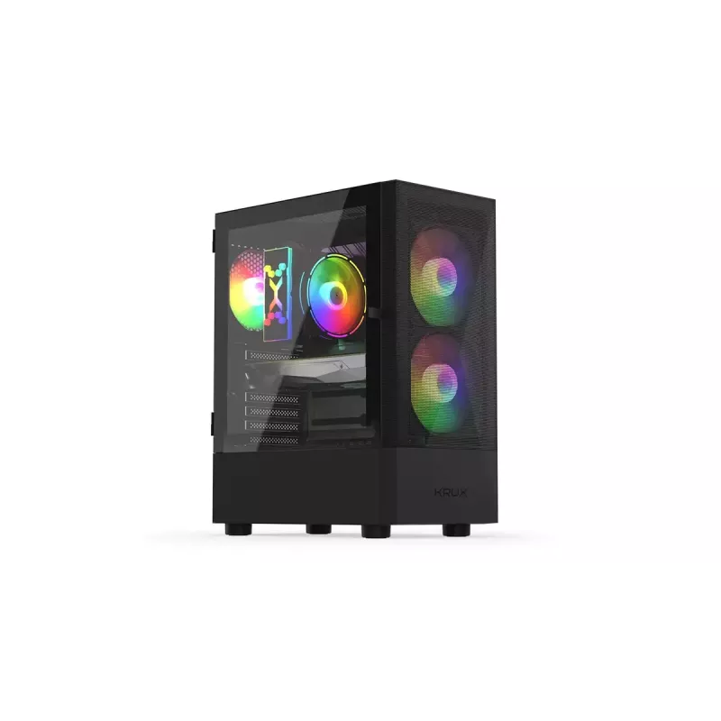 PC case KRUX VAKO KRX0132 ATX black — tempered glass, RGB, supports Mini‑ATX, GPU up to 31 cm, CPU cooler up to 15.9 cm